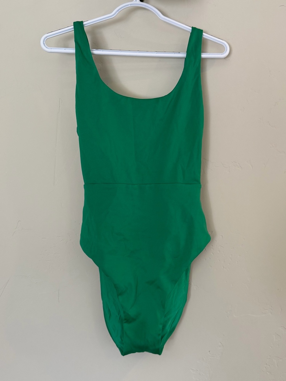 Left on Friday Double Scoop One-Piece Swimsuit — turf green